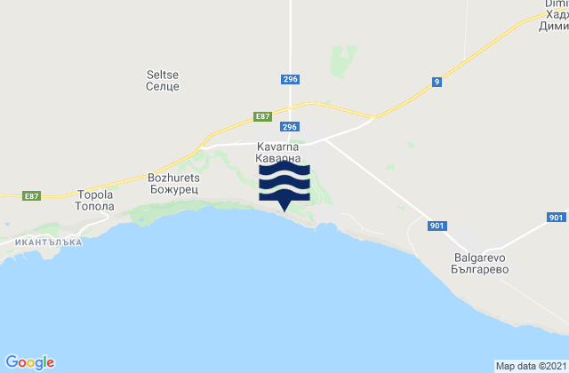 Mappa delle maree di Kavarna, Bulgaria