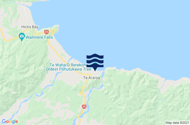Mappa delle maree di Kawakawa Bay, New Zealand
