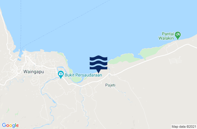 Mappa delle maree di Kawangu, Indonesia