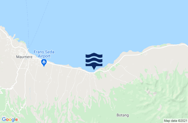 Mappa delle maree di Kawapante, Indonesia