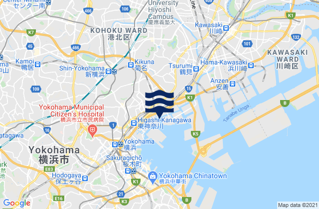 Mappa delle maree di Kawasaki-shi, Japan