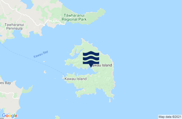 Mappa delle maree di Kawau Island, New Zealand