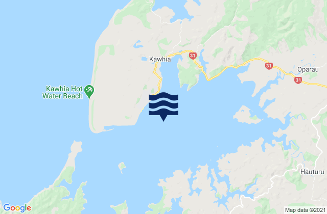 Mappa delle maree di Kawhia Harbour, New Zealand