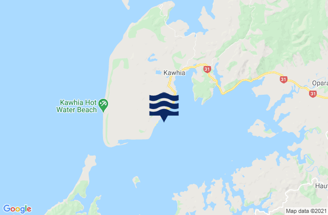 Mappa delle maree di Kawhia, New Zealand
