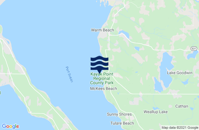 Mappa delle maree di Kayak Point, United States