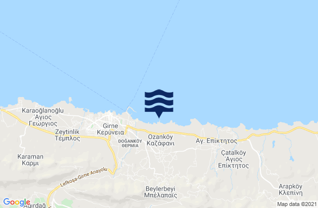 Mappa delle maree di Kazáfani, Cyprus