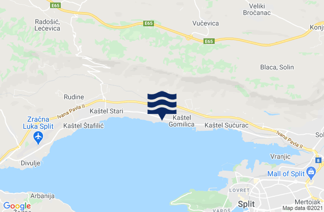 Mappa delle maree di Kaštel Kambelovac, Croatia