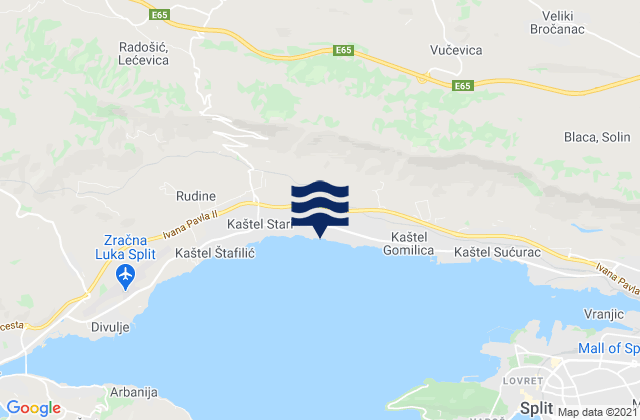 Mappa delle maree di Kaštel Lukšić, Croatia