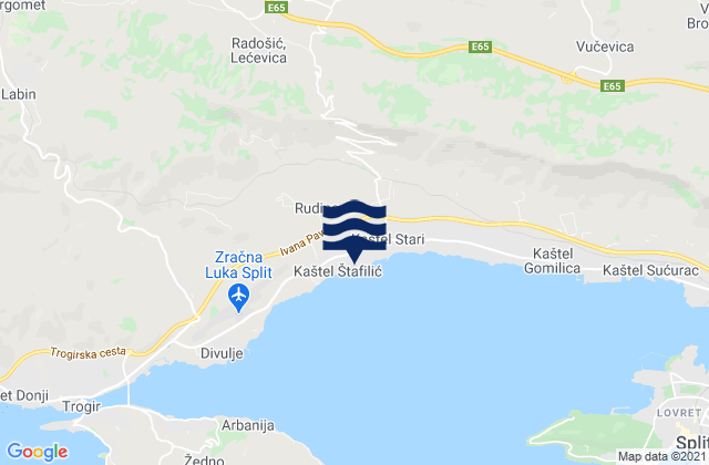 Mappa delle maree di Kaštel Štafilić, Croatia