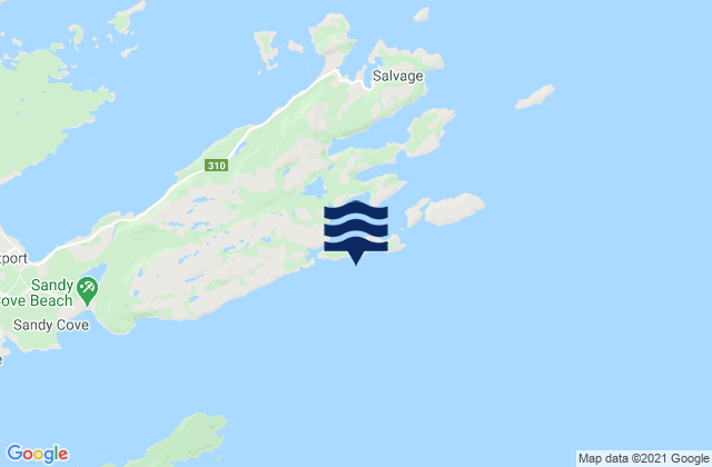 Mappa delle maree di Keats Island, Canada