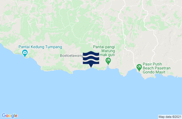 Mappa delle maree di Kedungbanteng, Indonesia