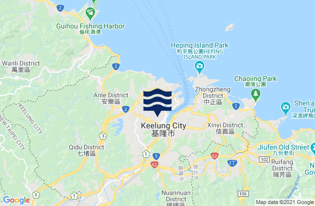 Mappa delle maree di Keelung, Taiwan