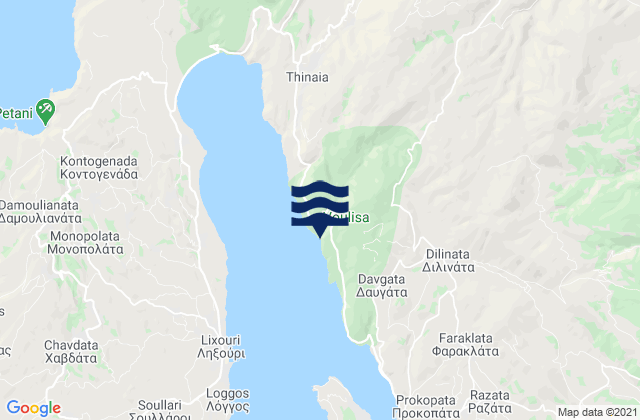 Mappa delle maree di Kefallonia Regional Unit, Greece