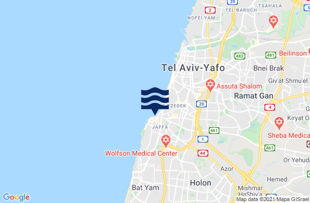 Mappa delle maree di Kefar H̱abad, Israel