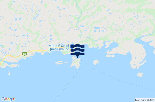 Mappa delle maree di Kegashka, Canada