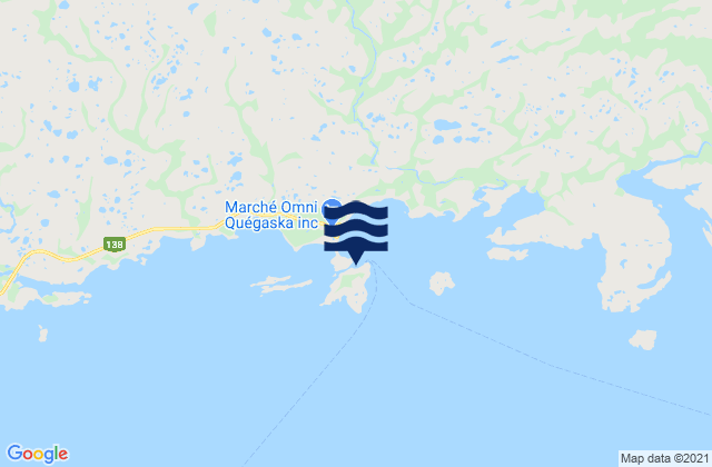 Mappa delle maree di Kegaska, Canada