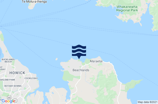 Mappa delle maree di Kellys Beach, New Zealand