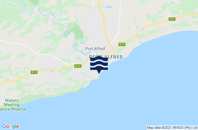 Mappa delle maree di Kellys Beach, South Africa
