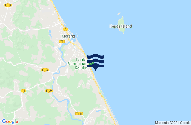 Mappa delle maree di Kelulut (Marang), Malaysia