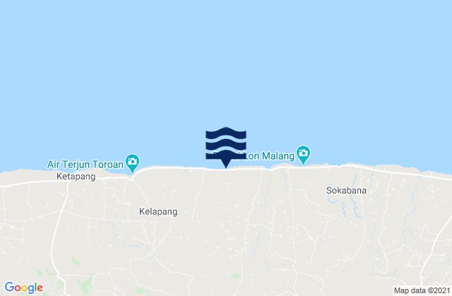 Mappa delle maree di Kemereh, Indonesia