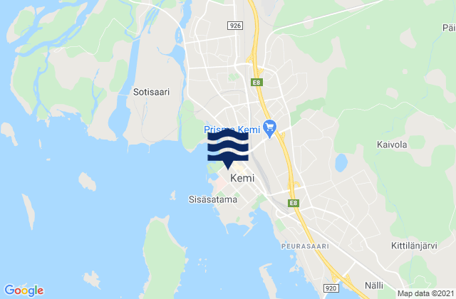 Mappa delle maree di Kemi, Finland