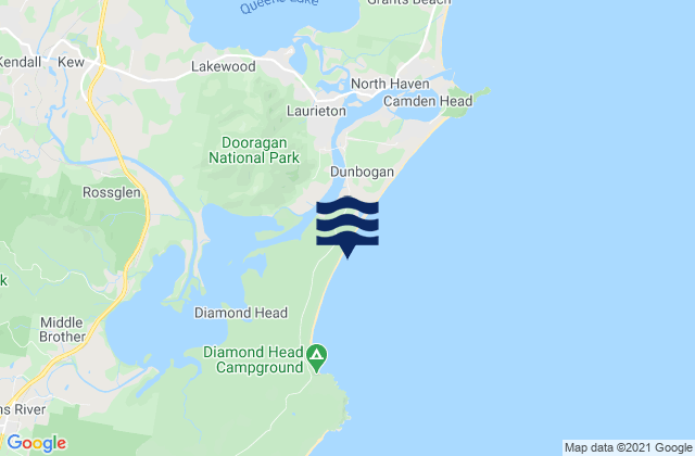 Mappa delle maree di Kendall, Australia
