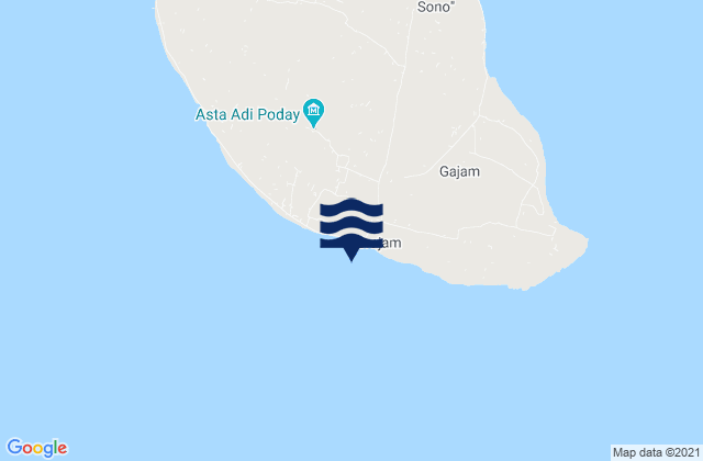 Mappa delle maree di Kengkang, Indonesia
