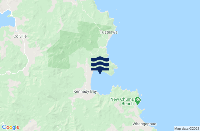 Mappa delle maree di Kennedys Bay, New Zealand