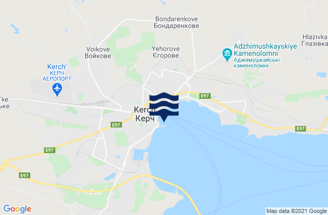 Mappa delle maree di Kerch, Ukraine