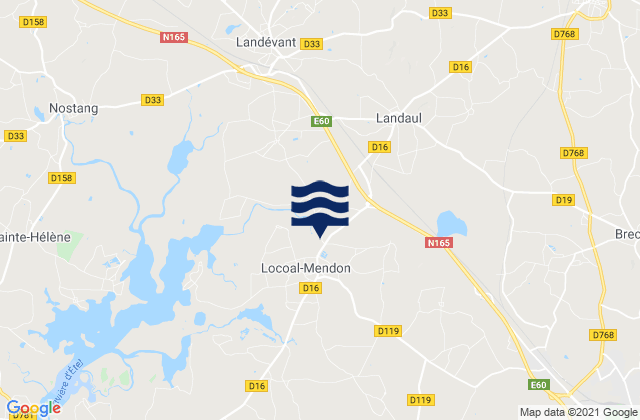Mappa delle maree di Kerhillio, France