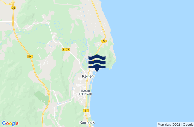Mappa delle maree di Kertih, Malaysia