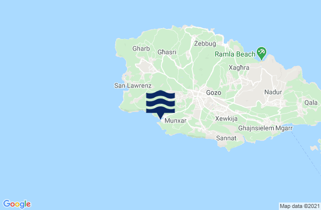 Mappa delle maree di Kerċem, Malta
