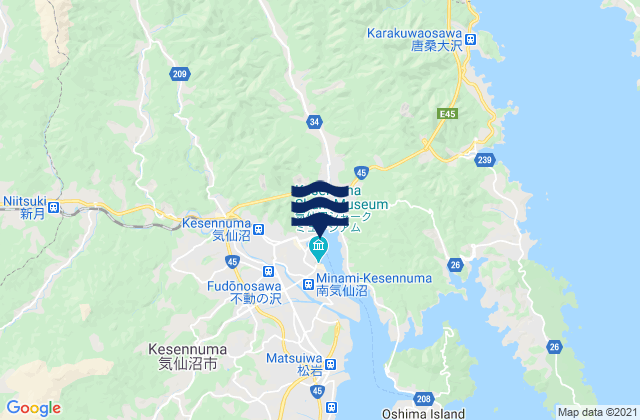 Mappa delle maree di Kesennuma Shi, Japan