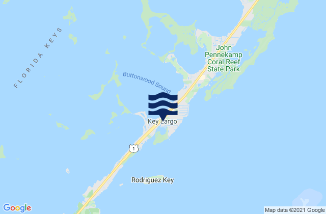 Mappa delle maree di Key Largo, United States