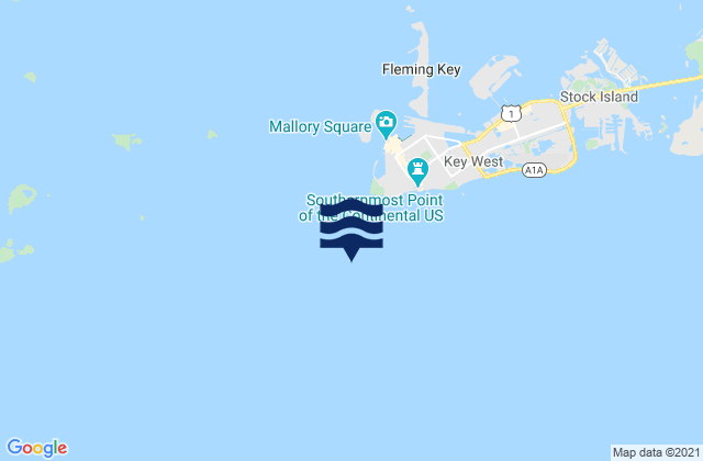 Mappa delle maree di Key West Channel Cut-A Cut-B Turn, United States