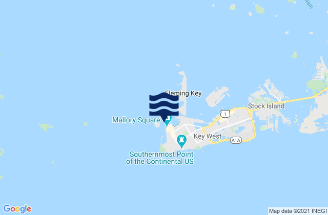 Mappa delle maree di Key West Harbor Range channel, United States