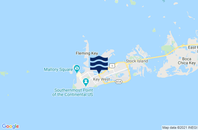 Mappa delle maree di Key West, United States