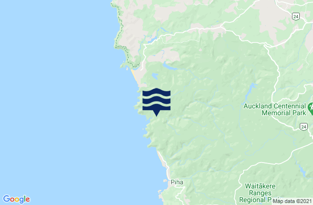 Mappa delle maree di Keyhole Rock, New Zealand