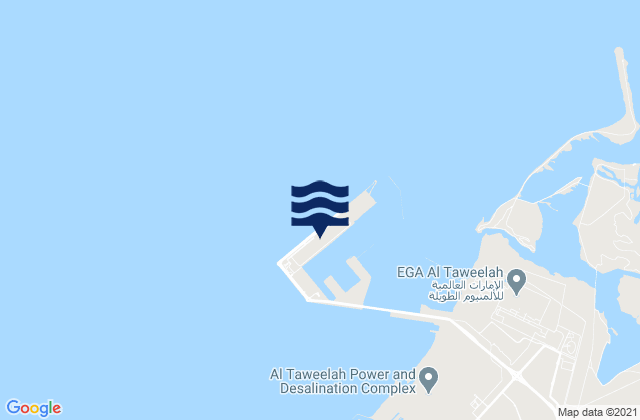 Mappa delle maree di Khalifa Port, United Arab Emirates