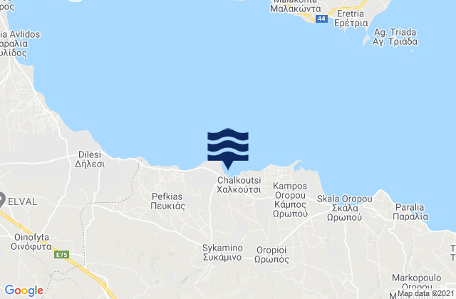 Mappa delle maree di Khalkoútsion, Greece