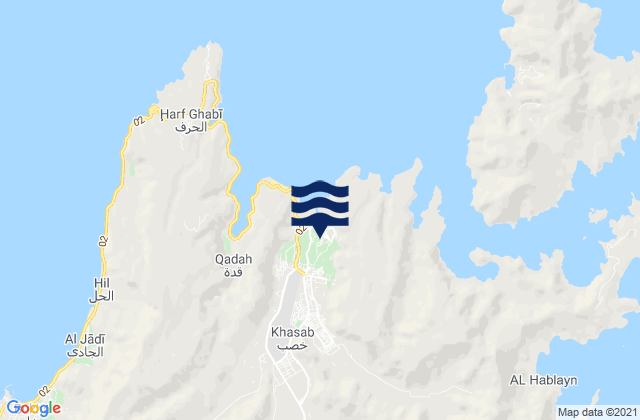 Mappa delle maree di Khasab, Oman