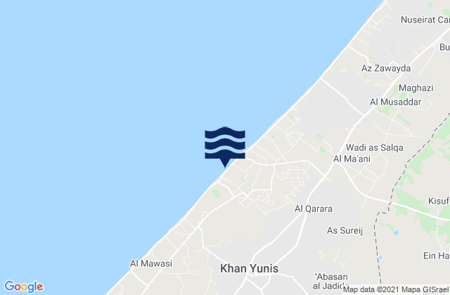 Mappa delle maree di Khuzā‘ah, Palestinian Territory