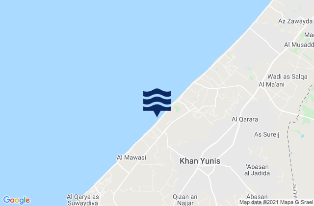 Mappa delle maree di Khān Yūnis, Palestinian Territory