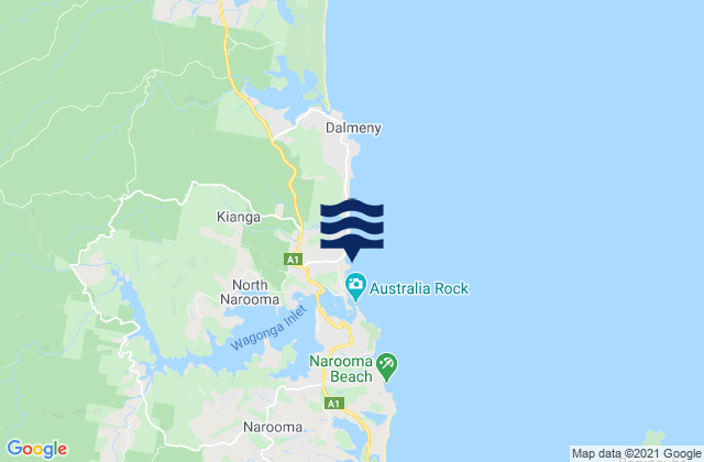 Mappa delle maree di Kianga Point, Australia
