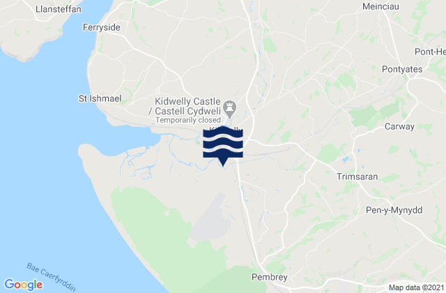 Mappa delle maree di Kidwelly, United Kingdom