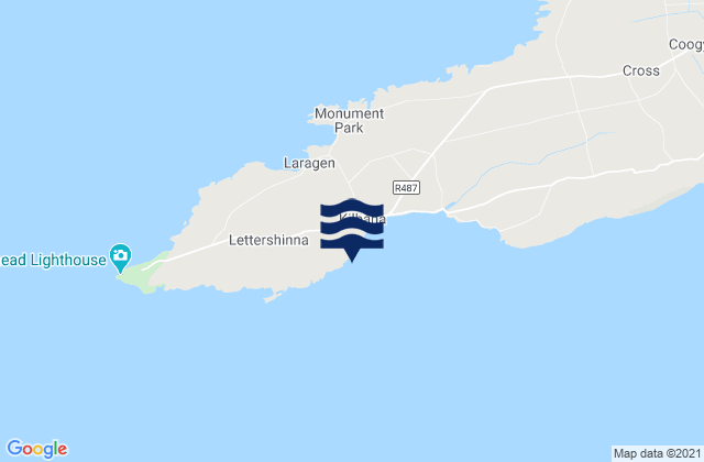 Mappa delle maree di Kilbaha Bay, Ireland