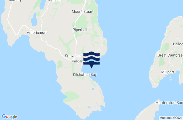 Mappa delle maree di Kilchattan Bay Beach, United Kingdom