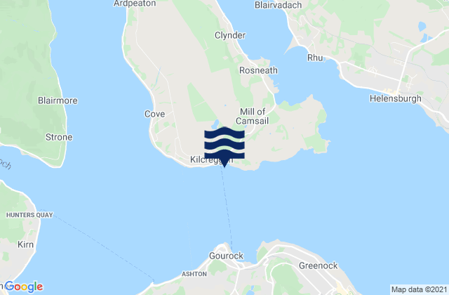 Mappa delle maree di Kilcreggan Bay, United Kingdom