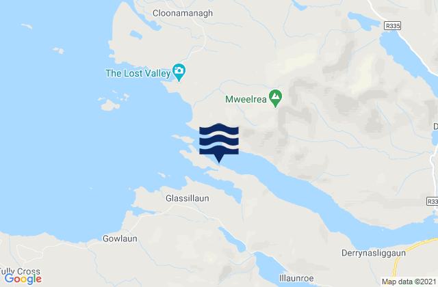 Mappa delle maree di Killary Harbour, Ireland