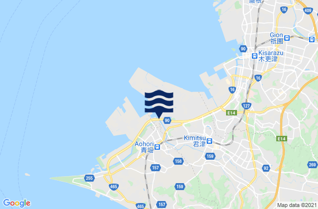 Mappa delle maree di Kimitsu, Japan